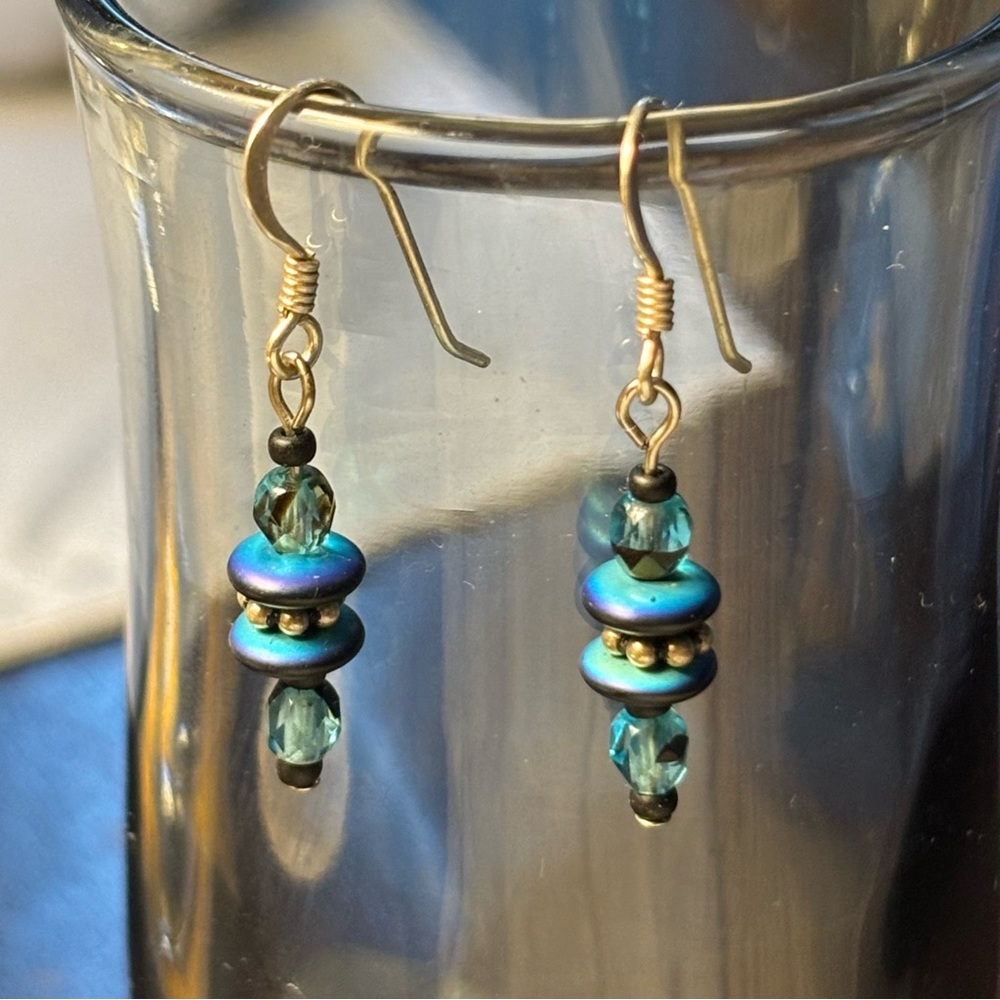 Chic Sterling Silver Multicolor Beaded Earrings